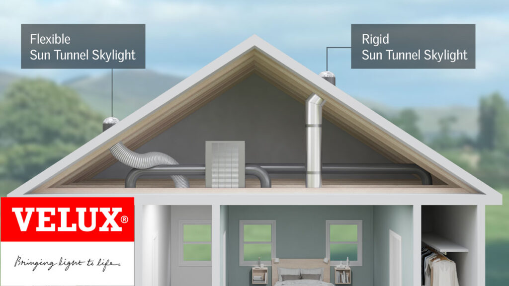 Velux Sun Tunnel Skylights bring light into the dark places in your home Diligent Roofing Colorado Velux Sun Tunnel Skylights bring light into the dark places in your home
